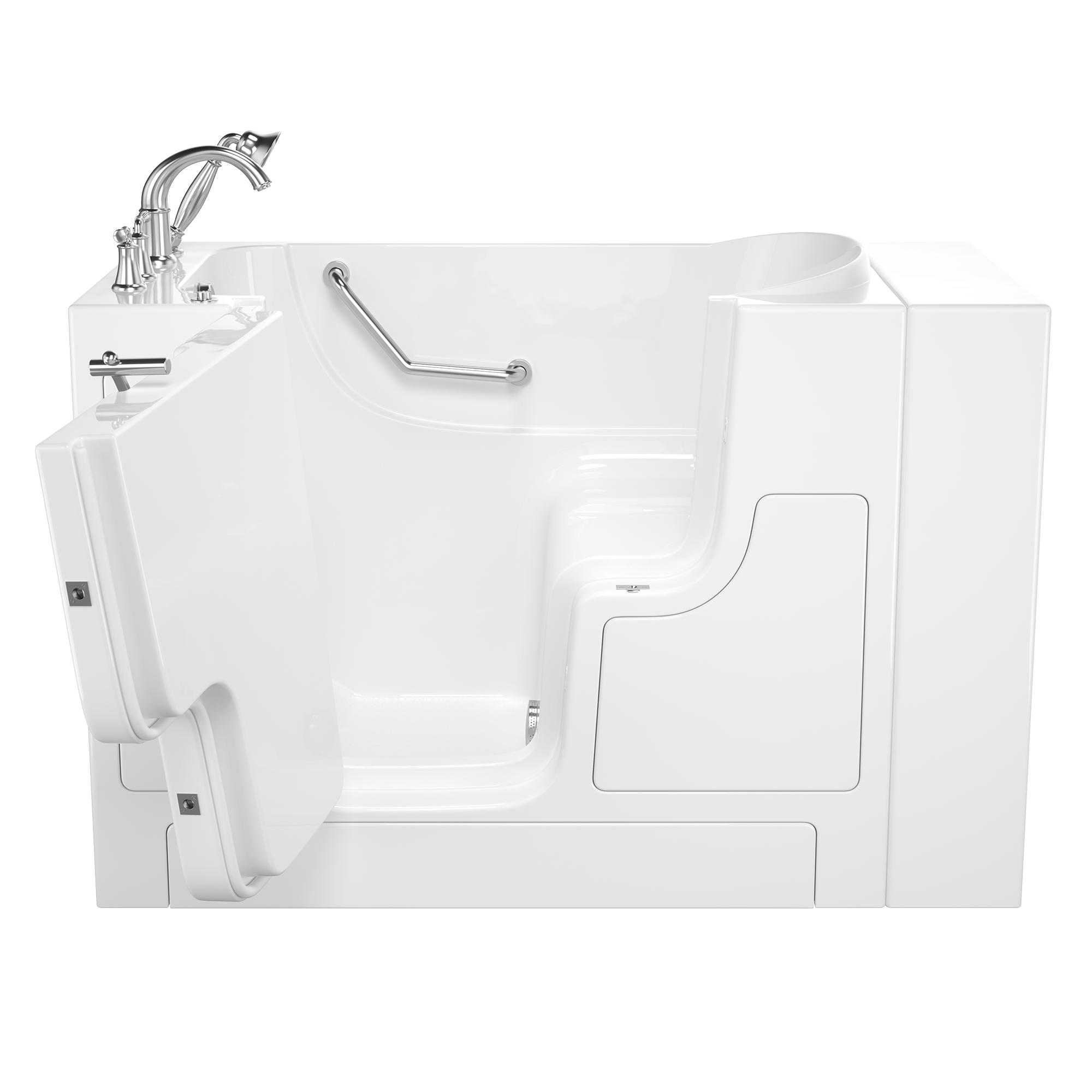 Gelcoat Value Series 30 x 52  Inch Walk in Tub With Soaker System   Left Hand Drain With Faucet WIB WHITE